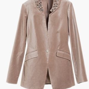 Embellished Color Jacket with matching blouse
